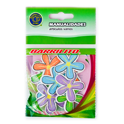 Barrilito calcomania de madera flores 10 piezas ws005