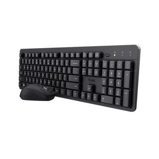 Trust combo teclado y mouse inalambrico silencioso Ody II en ingles - 25018
