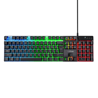 Trust teclado gamer color negro iluminado en español - 23823