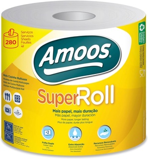 [AM00029] Amoos toalla mayordomo super roll doble hoja 280 h paq 6 und J627003.4