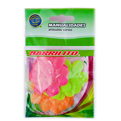 [BA00423] Barrilito flores de satinada 073 45 mm. 12 piezas
