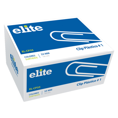 [EL00049] Elite clip standard 33 mm plastico colores caja 100 unid el-CP33
