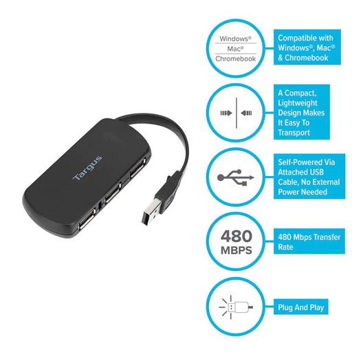 [TG00176] Targus hub 4 puertos USB ACH114US