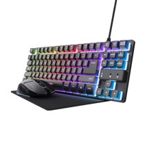 [TR00091] Trust teclado mouse y almohadilla gamer color negro en español - 25227